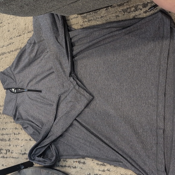 Lululemon Men's 1/4 Zip Soft Jersey Long Sleeve Heathered Black - Picture 2 of 8